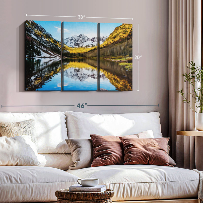«Maroon Bells Mountain Scene» sur toile, H 20 po x l 33 po x P 1,25 po