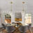 12 in 1-Light Modern Adjustable Hanging Single Pendant Light Fixture with Clear Ribbed Glass Dome Shade-1694116823