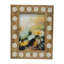 Cadre photo décoratif rectangulaire avec motif hexagonal - Cadre photo élégant pour table d'entrée ou décor de chambre à coucher - Blanc et brun-922461244