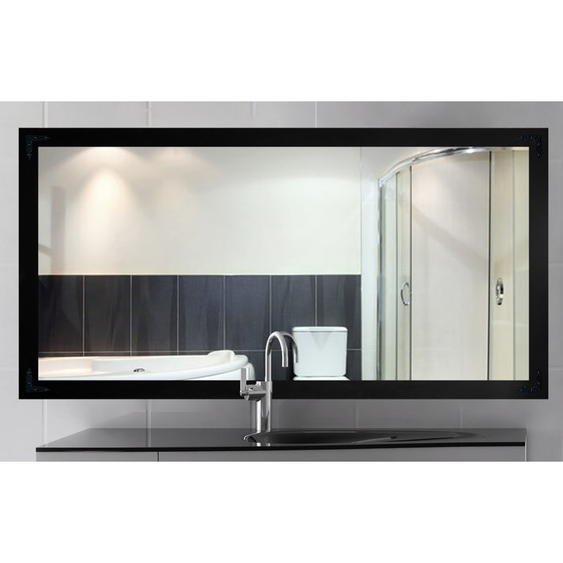 Heavner Flat Wall Mirror, Black, 72" H x 31.5" W