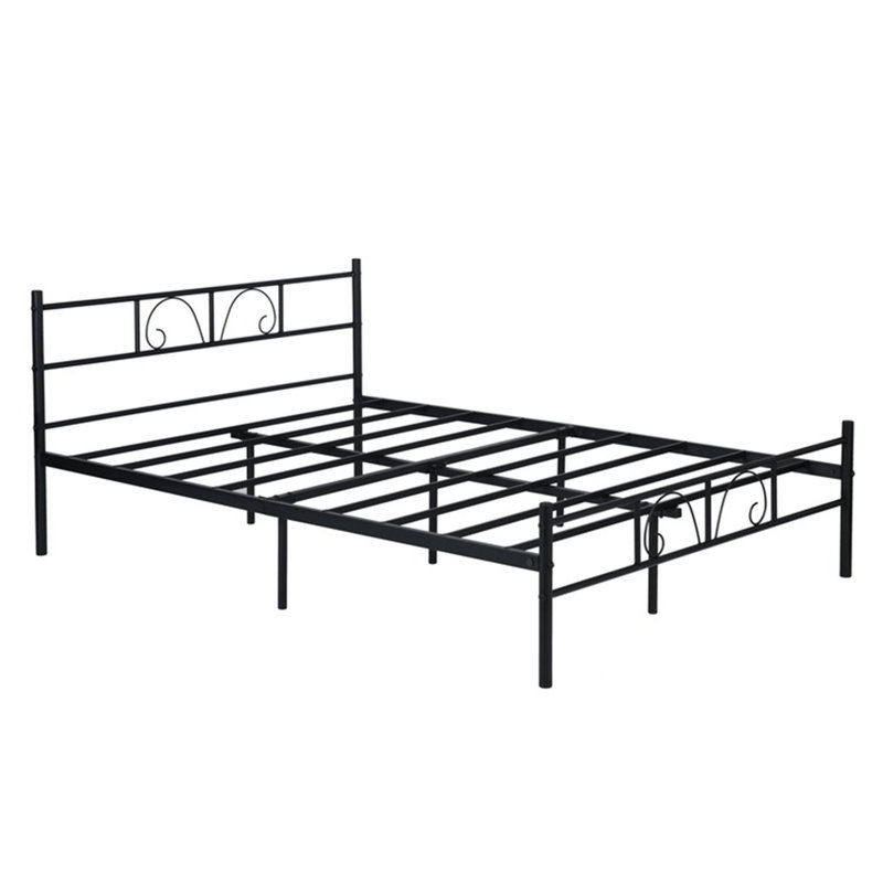 Metal Bed Frame with Headboard, Double (4'6)