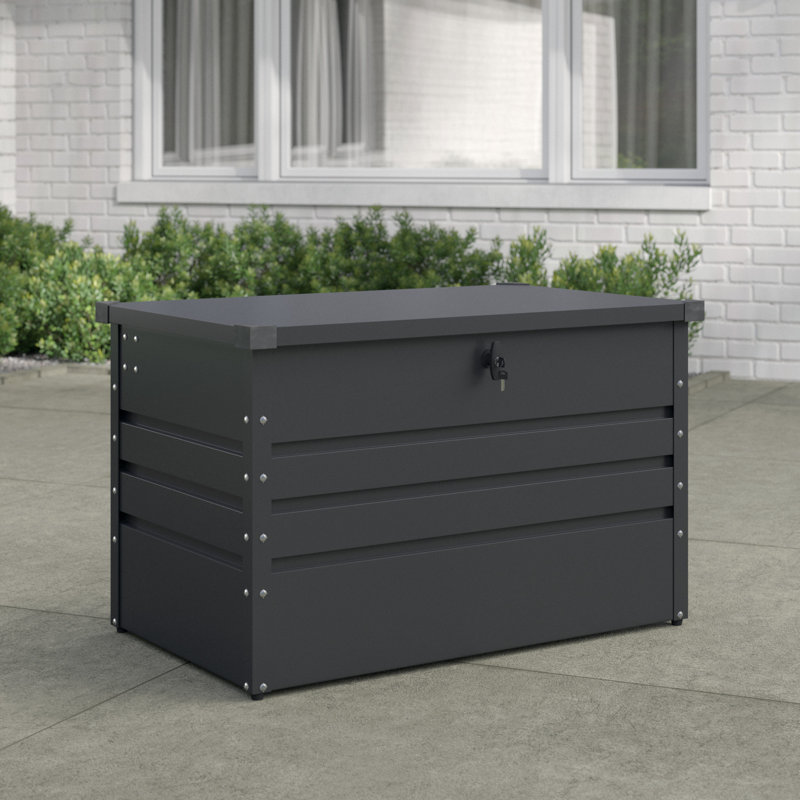 WFX Utility Amante 100cm W 300L Water Resistant Metal Lockable Deck Box, Grey