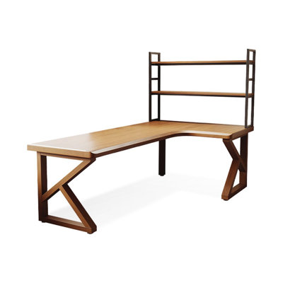 Walnut L-Shaped Solid Wood desk