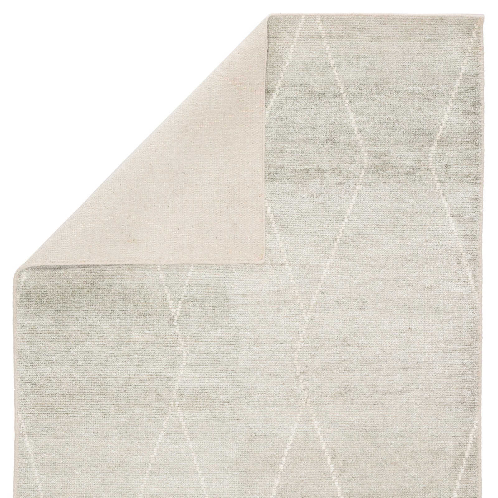 Flensburg Light Blue Ivory Hand-Knotted Rug, Rectangle 5' x 8'