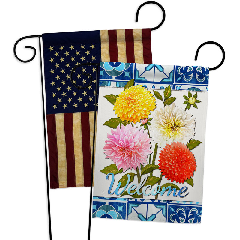 Drapeau de jardin 18 x 13 po Dahlia Bouquet