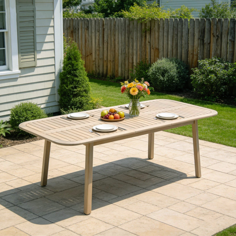 Outdoor Extendable Wood Dining Table