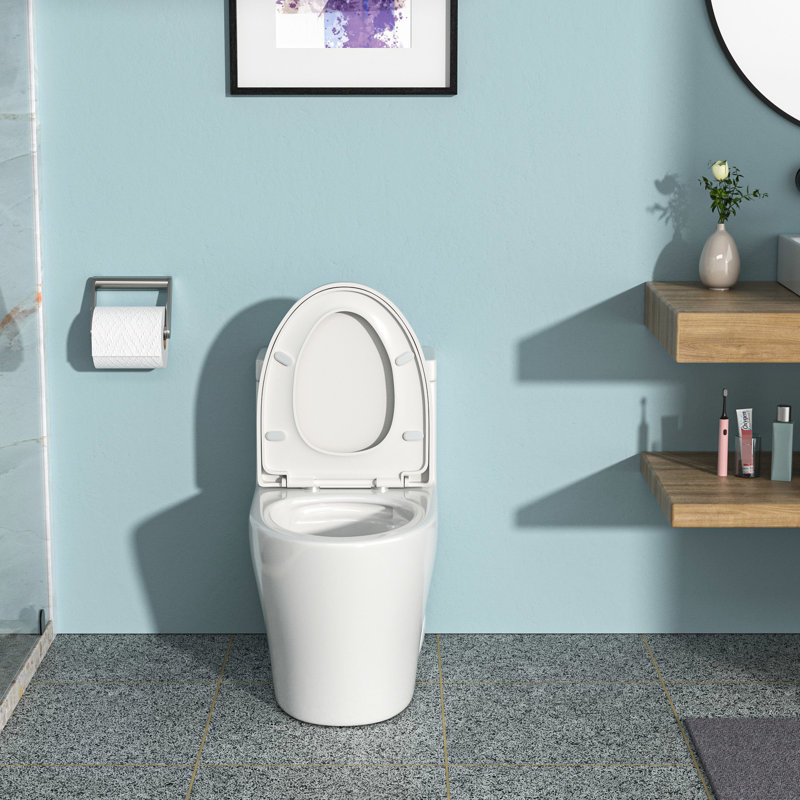 Toilette en céramique avec double fonction de chasse et siège tranquille avec un couvercle silencieux puissant