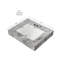 Comptoir en pierre frittée gris clair de 24 pouces et lavabo en céramique encastré avec trois trous prépercés pour robinetterie standard-134796050