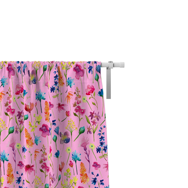 Panneaux de rideaux semi-transparents à motif floral, L 20 po x L 52 po