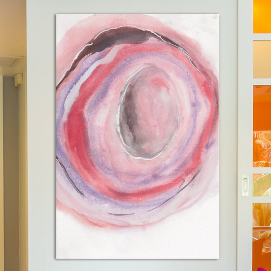 «Watercolor Geode VII» par Chris Paschke - reproduction, H 40 po x l 26 po x P 1,5 po, Toile