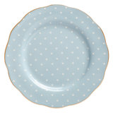 Royal Albert Polka Blue Formal Vintage 8" Bone China Salad Plate