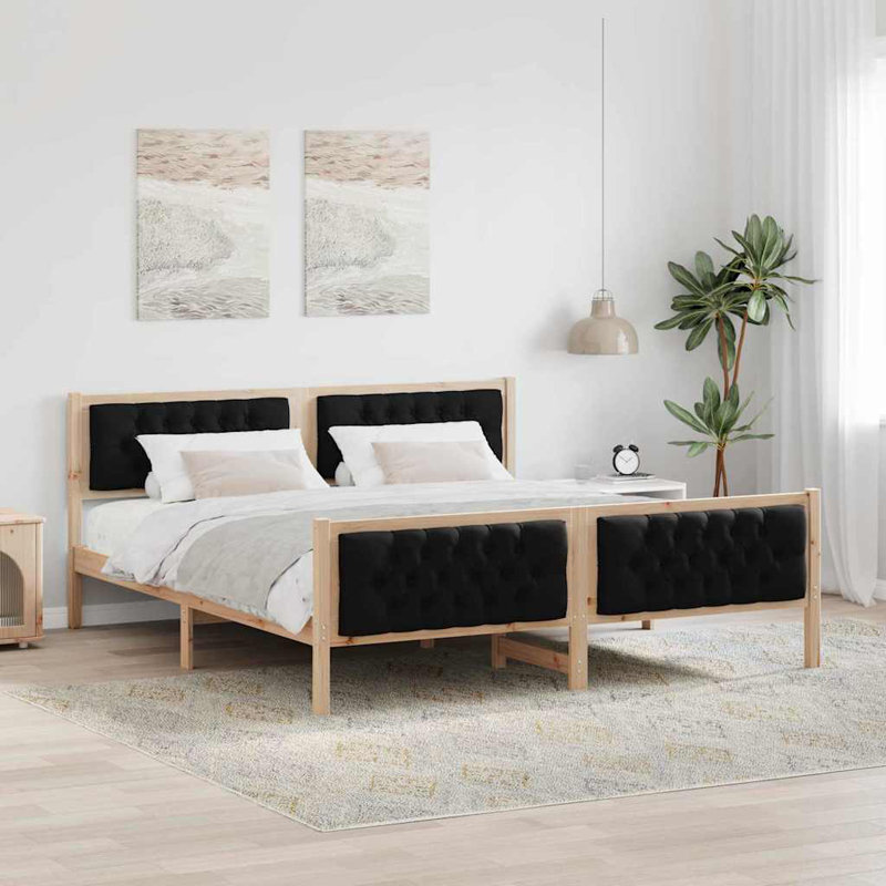 Bed, Natural/Black, Super King (6')