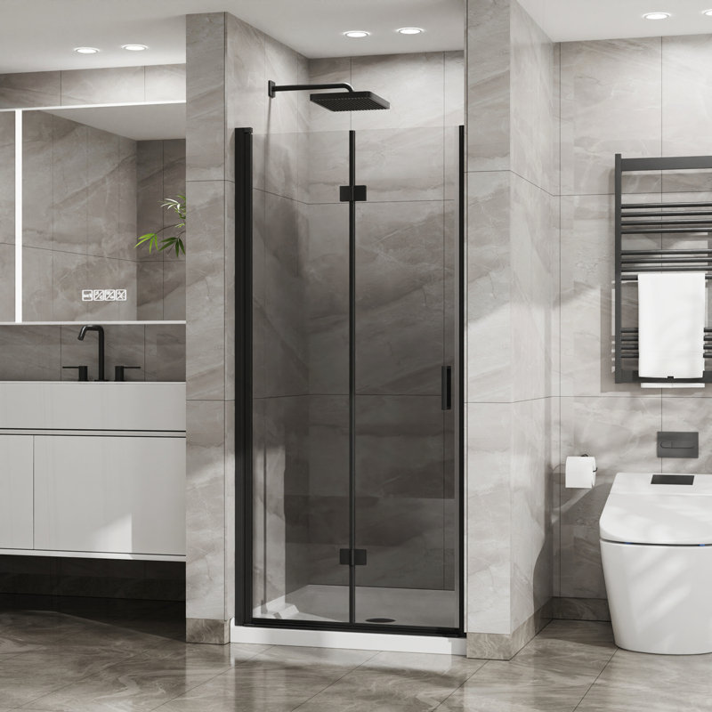Combinaison de porte de douche pliable polyvalente avec étanchéité avancée et matériaux durables pour améliorer la salle de bain