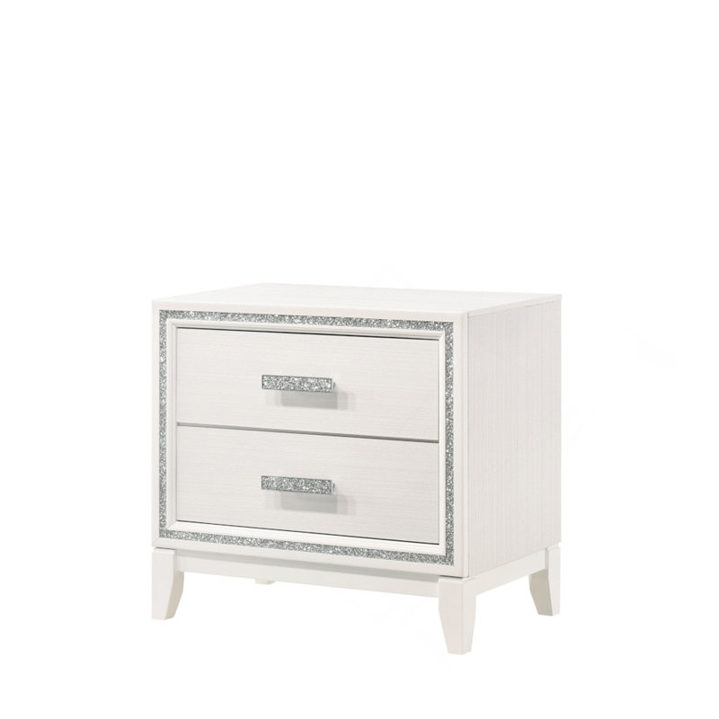 Haiden White Finish Nightstand, White