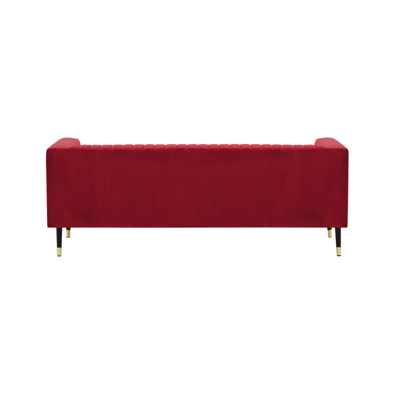 Septimus Velvet Sofa, Red