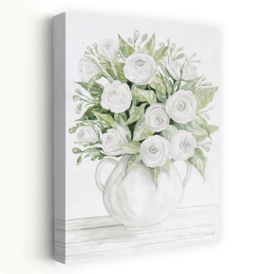 Douces roses, art floral printanier contemporain