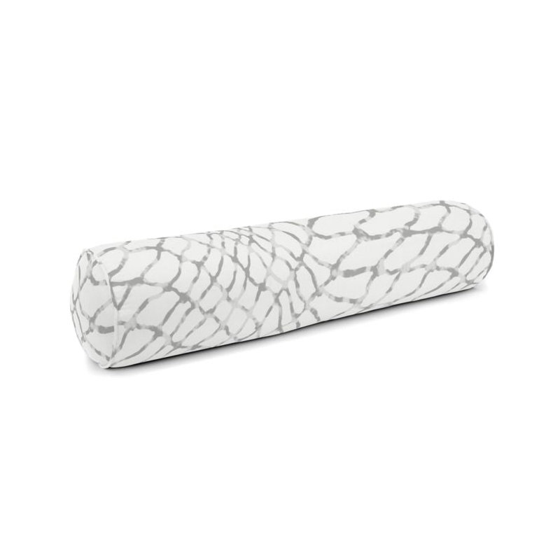 Linen Bolster Pillow Cover & Insert, 9" x 48", Gray/White