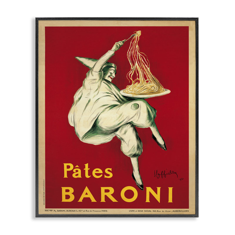 Pates Baroni Vintage Food Poster Black Framed Giclee Art by Marcello Dudovich, Midnight Black Framed Giclee, 30" H x 24" W