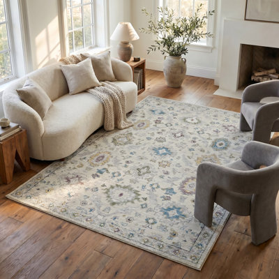Tapis oriental beige, beige et crème 8 pi x 11 pi (7 pi 10 po x 10 pi 10 po) Darya