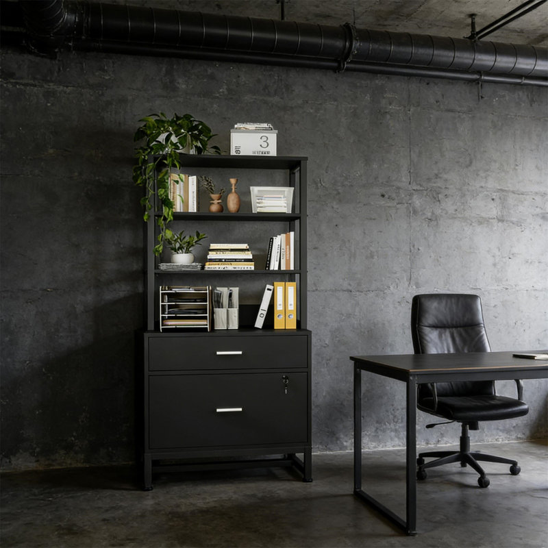 Spacious Filing Cabinet,Height File Cabinet,Stable Cabinet with Open bookcase