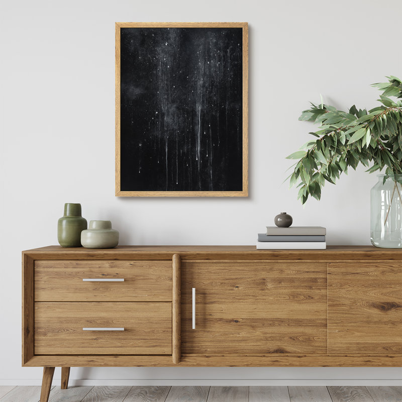 Reproduction d'art encadrée abstraite pour décoration intérieure moderne - 12 po x 16 po, H 16 po x l 12 po, Naturel