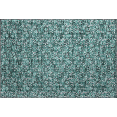 Premium Machine Washable Prisco Teal Rug
