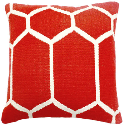 Housse de coussin en coton tissé hexagonal