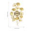 Horloge murale moderne en métal doré à motif feuille de ginkgo (21,65 x 35,43 po)