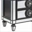 Miroir à 2 tiroirs noir Varian II Table de chevet argentée-1799004455