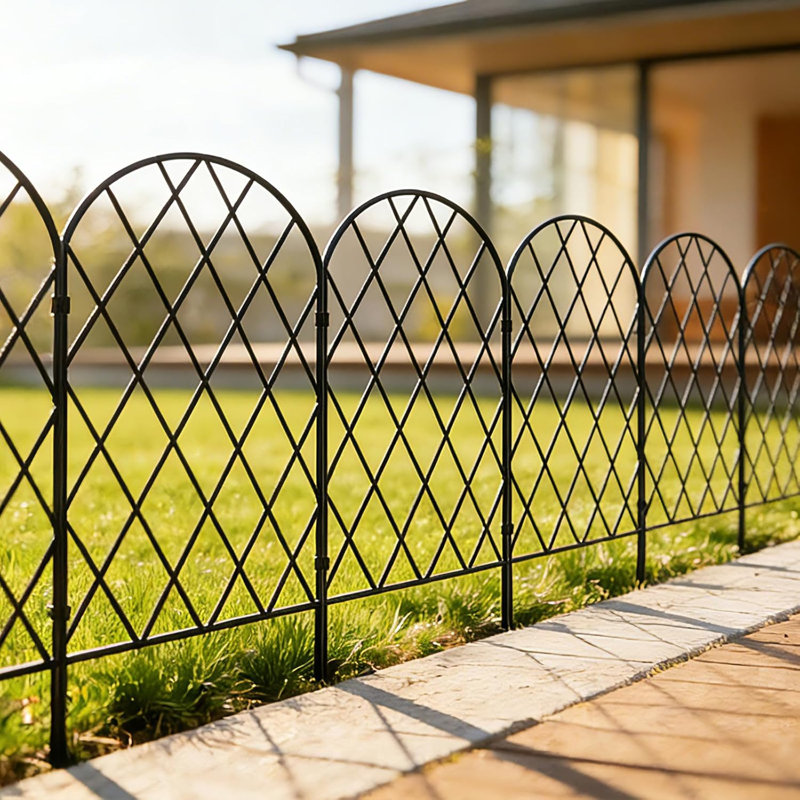 61cm H x 33cm W, Decorative Metal Garden Fence, No Dig Border Fence for Flower Beds, Yard and Dog Barrier, 10