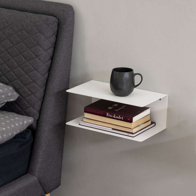 Syrai Steel Floating Shelf, White
