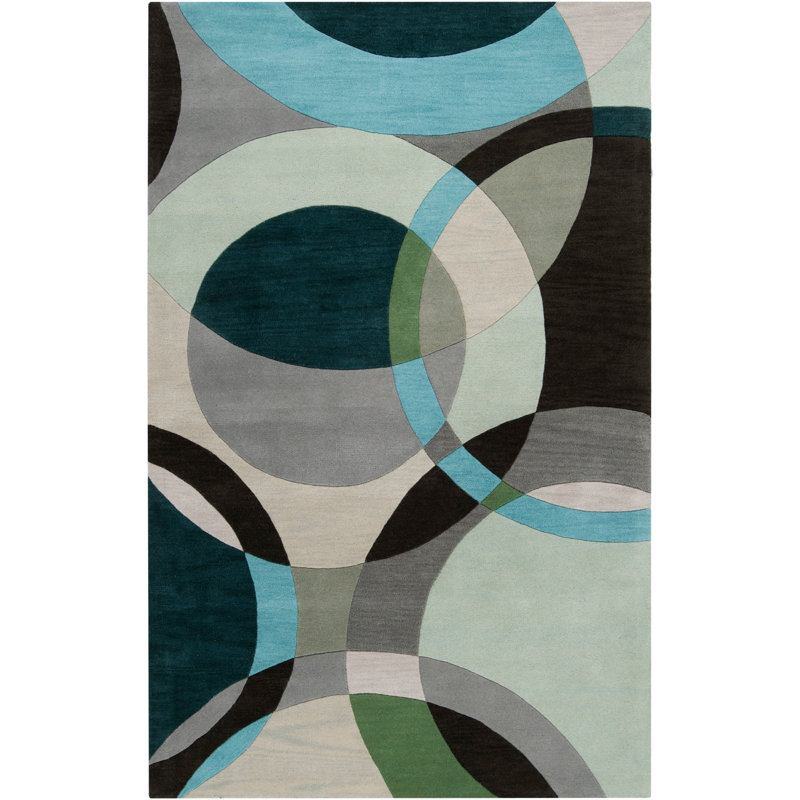 Ayeln Hand Tufted Wool Abstract Indoor Rug, Rectangle 2' x 3'