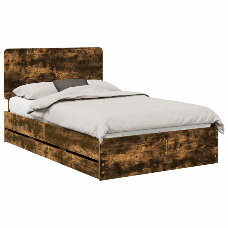 Bed, Small Double (4'), Smoked Oak