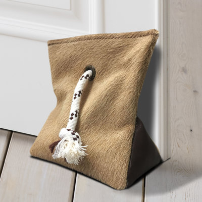 Cowhide Door Stopper - Grey