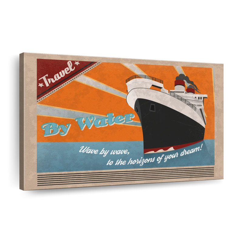 Croisière, voyage, impression sur toile tendue, H 8 po x l 12 po x P 1 po