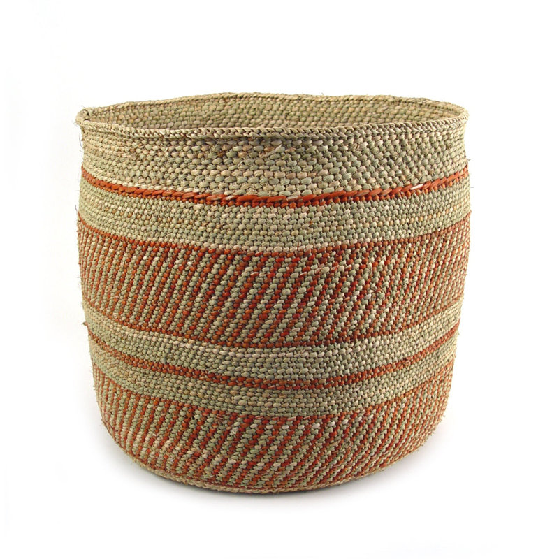 Auburn Stripe Iringa Basket, 16" H x 16" W x 16" D