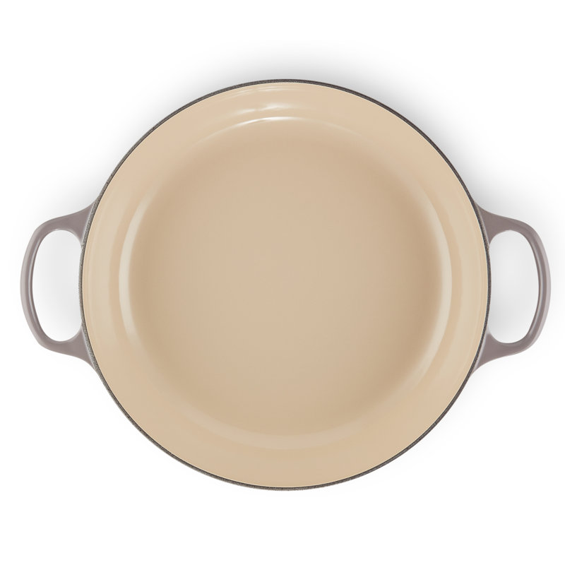 Le Creuset Signature Enameled Cast Iron Braiser with Lid, Oyster, 5 quarts