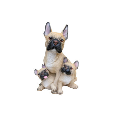 Statue de jardin de bouledogue français