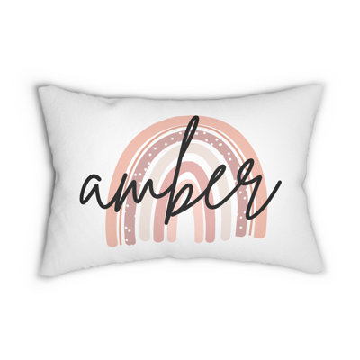 Pillow With Name on Boho Rainbow Custom Baby Nursery Throw Pillow  Kids Room Decor