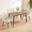 Ensemble de table de salle à manger et de table moderne 4 pièces à grain de bois moderne, table de salle à manger élégante, table de salle à manger de cuisine, robuste et durable, facile à assembler, pieds en métal noir-862510858-862510853