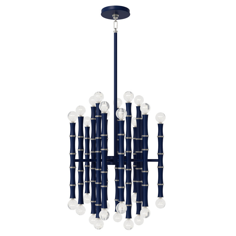 Kane 30 - Light Chandelier, Pumpkin/Polished Nickel