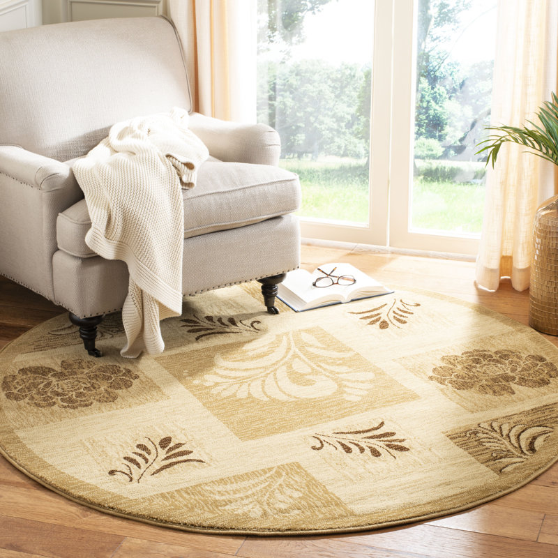 Klose Performance Floral Rug, Round 5'3"