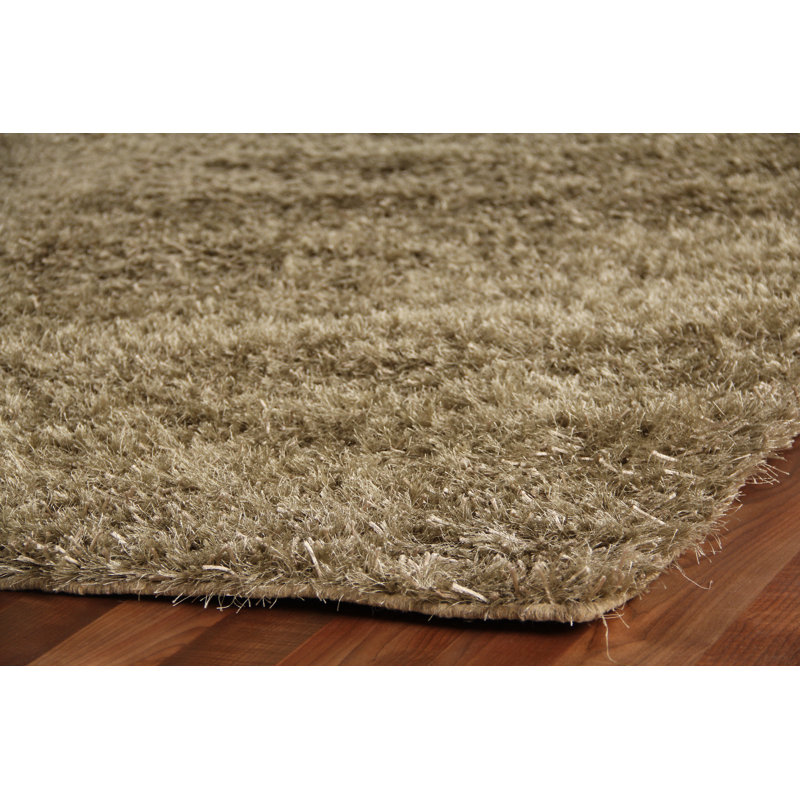 Viscose Shaggy Area Rug in Beige, Rectangle 10' x 14'