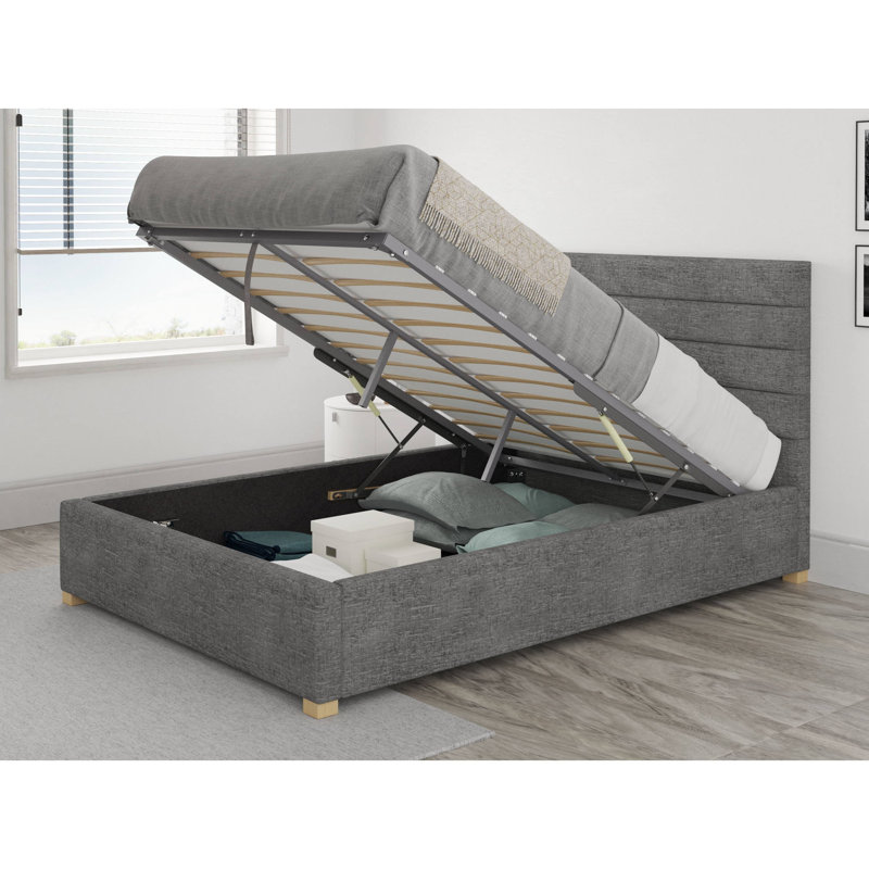 Arpad Upholstered Ottoman Storage Bed, Kingsize (5'), Charcoal