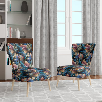 Spiral Flower Elegance Boho - Chaise d'appoint rembourrée bohémienne et éclectique
