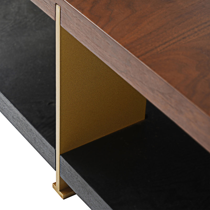 Table basse rectangulaire en bois, Noyer, H 13 po x L 47,24 po x l 15,75 po, Noir