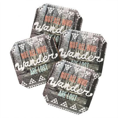 Wood 4 Piece Coaster Set