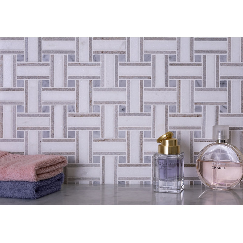 11" x 11" Marble Look Subway Wall & Floor Tile