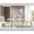 Alsfeld Faux Marble Top Metal Base Dining Table