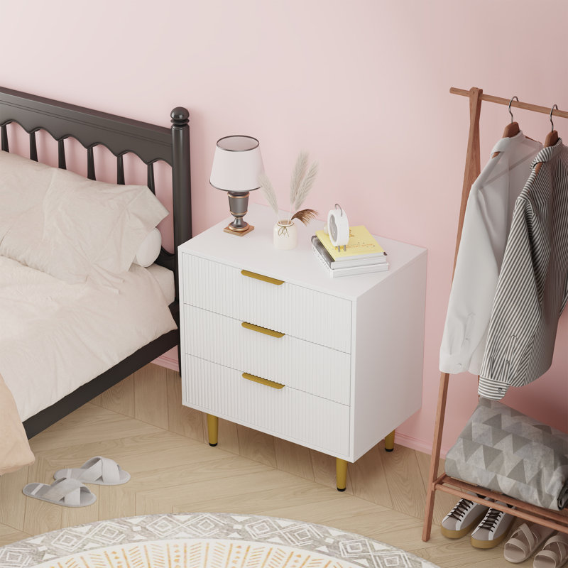 43.18cm W 3 - Drawer Chest of Drawers, White